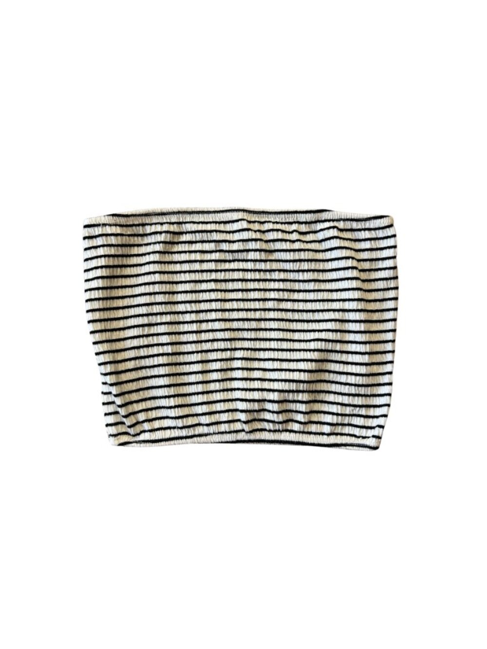 Skylark Black and White Striped Tube Top